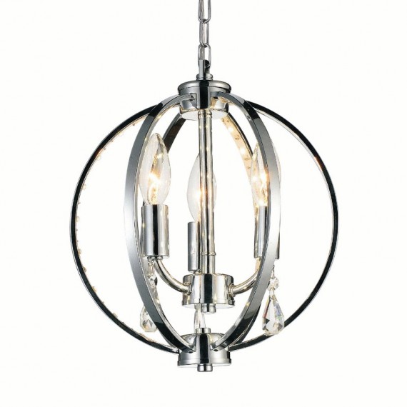 CWI Abia 3 Light Up Mini Pendant With Chrome Finish