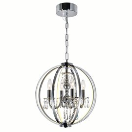 CWI Abia 4 Light Up Chandelier With Chrome Finish