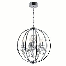 CWI Abia 5 Light Up Chandelier With Chrome Finish