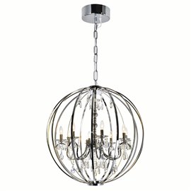 CWI Abia 8 Light Up Chandelier With Chrome Finish