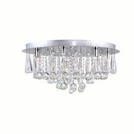 CWI Brianna 12 Light Flush Mount With Chrome Finish