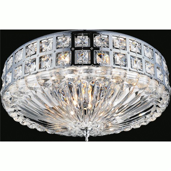 CWI Bloome 6 Light Bowl Flush Mount With Chrome Finish