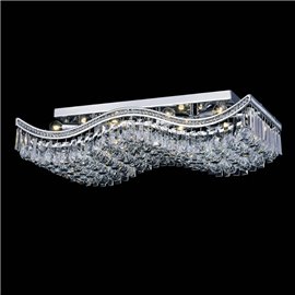 CWI Ripple 10 Light Flush Mount With Chrome Finish