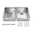 Kindred KCUD36 18 gauge Fabricated undermount double 10 mm radius includes grids