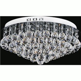 CWI Sparkle 9 Light Flush Mount With Chrome Finish