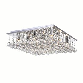 CWI Sparkle 9 Light Flush Mount With Chrome Finish