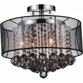 CWI Radiant 6 Light Drum Shade Flush Mount With Chrome Finish