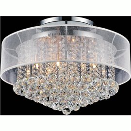 CWI Radiant 12 Light Drum Shade Flush Mount With Chrome Finish