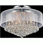 CWI Radiant 12 Light Drum Shade Flush Mount With Chrome Finish