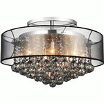 CWI Radiant 12 Light Drum Shade Flush Mount With Chrome Finish