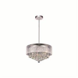 CWI Radiant 9 Light Drum Shade Chandelier With Chrome Finish