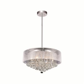 CWI Radiant 12 Light Drum Shade Chandelier With Chrome Finish