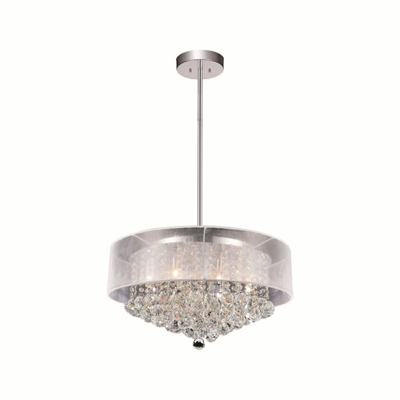 CWI Radiant 12 Light Drum Shade Chandelier With Chrome Finish