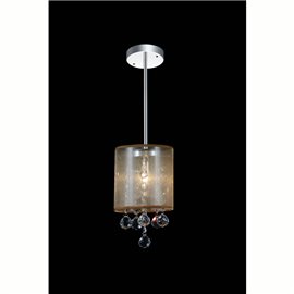 CWI Radiant 1 Light Drum Shade Mini Pendant With Chrome Finish