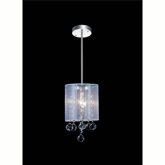 CWI Radiant 1 Light Drum Shade Mini Pendant With Chrome Finish