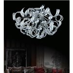 CWI Swivel 9 Light Flush Mount With Chrome Finish