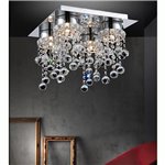 CWI Monica 4 Light Flush Mount With Chrome Finish