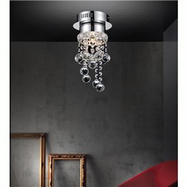 CWI Monica 1 Light Flush Mount With Chrome Finish