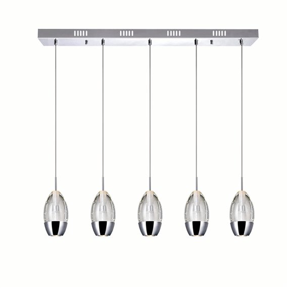 CWI Perrier 5 Light Multi Light Pendant With Chrome Finish