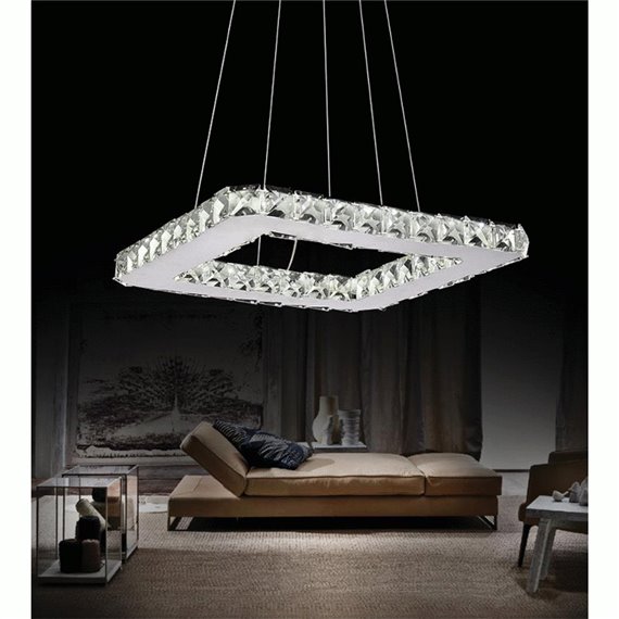 CWI Ring LED Chandelier With Chrome Finish