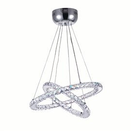 CWI Ring LED Chandelier With Chrome Finish