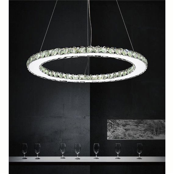 CWI Ring LED Chandelier With Chrome Finish