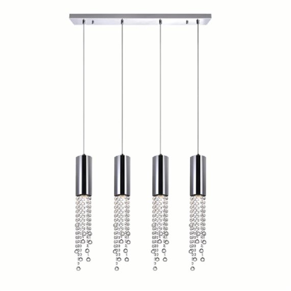 CWI Extended 4 Light Multi Light Pendant With Chrome Finish