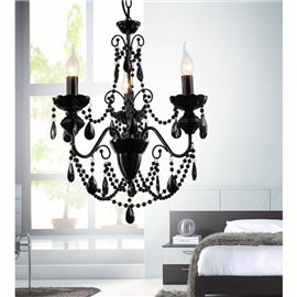 CWI Keen 3 Light Up Chandelier With Black Finish