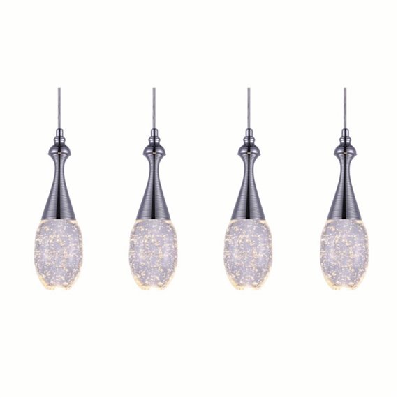 CWI Dior LED Multi Point Pendant With Chrome Finish