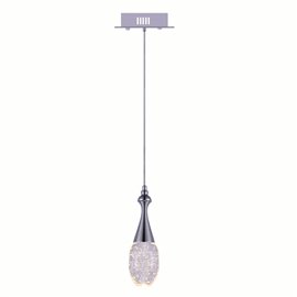 CWI Dior LED Down Mini Pendant With Chrome Finish