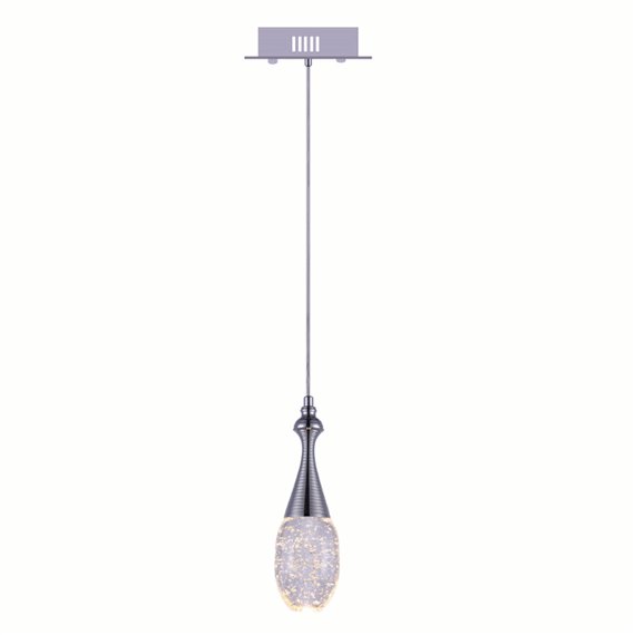 CWI Dior LED Down Mini Pendant With Chrome Finish