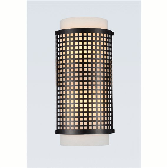 CWI Checkered 2 Light Wall Sconce With Black Finish