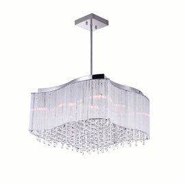 CWI Elsa 10 Light Drum Shade Chandelier With Chrome Finish