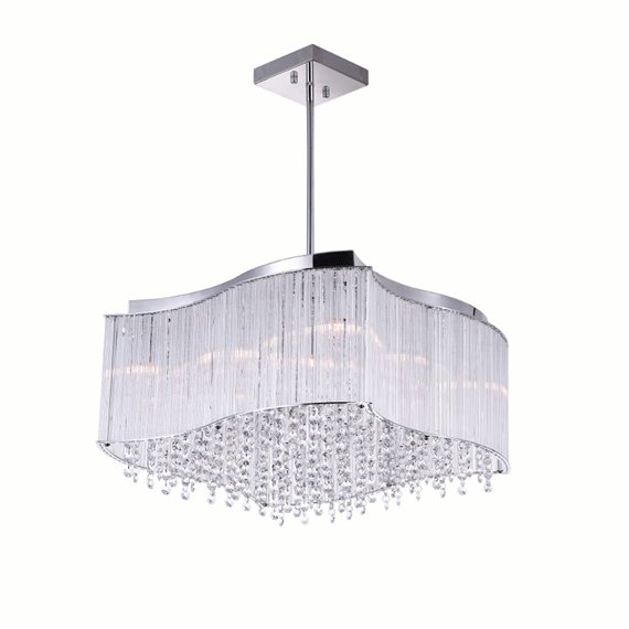 CWI Elsa 10 Light Drum Shade Chandelier With Chrome Finish