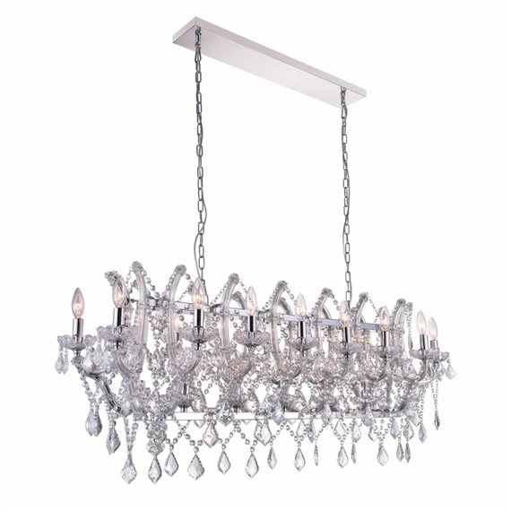 CWI Elsa 12 Light Drum Shade Chandelier With Chrome Finish