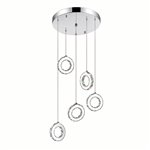 CWI Ring LED Multi Light Pendant With Chrome Finish