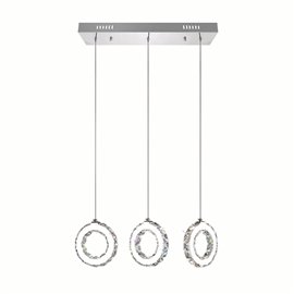 CWI Ring LED Multi Light Pendant With Chrome Finish