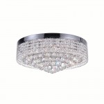 CWI Cascade 10 Light Drum Shade Flush Mount With Chrome Finish