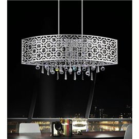 CWI Galant 5 Light Drum Shade Chandelier With Chrome Finish