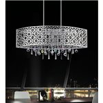 CWI Galant 5 Light Drum Shade Chandelier With Chrome Finish