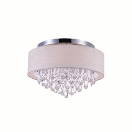 CWI Dash 4 Light Drum Shade Flush Mount With Chrome Finish