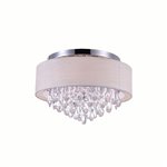 CWI Dash 4 Light Drum Shade Flush Mount With Chrome Finish