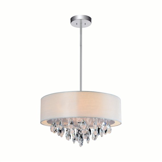 CWI Dash 3 Light Drum Shade Chandelier With Chrome Finish