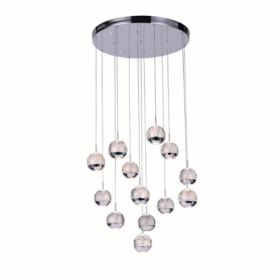 CWI Perrier 13 Light Multi Light Pendant With Chrome Finish