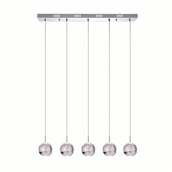 CWI Perrier 5 Light Multi Light Pendant With Chrome Finish