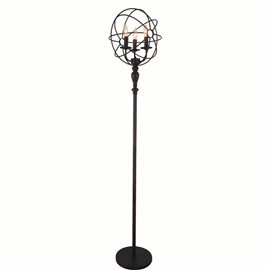 CWI Arza 3 Light Floor Lamp With Brown Finish