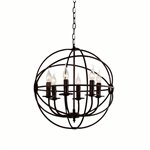 CWI Arza 6 Light Up Chandelier With Brown Finish