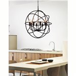 CWI Arza 8 Light Up Chandelier With Brown Finish