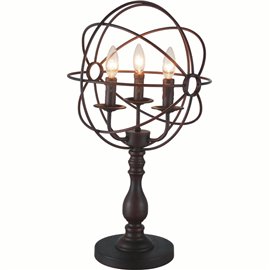 CWI Arza 3 Light Table Lamp With Brown Finish