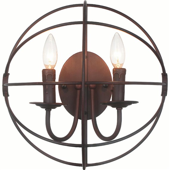 CWI Arza 2 Light Wall Sconce With Brown Finish